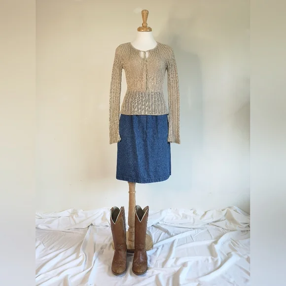 90s Crochet Knit Top - Picture 2 of 5